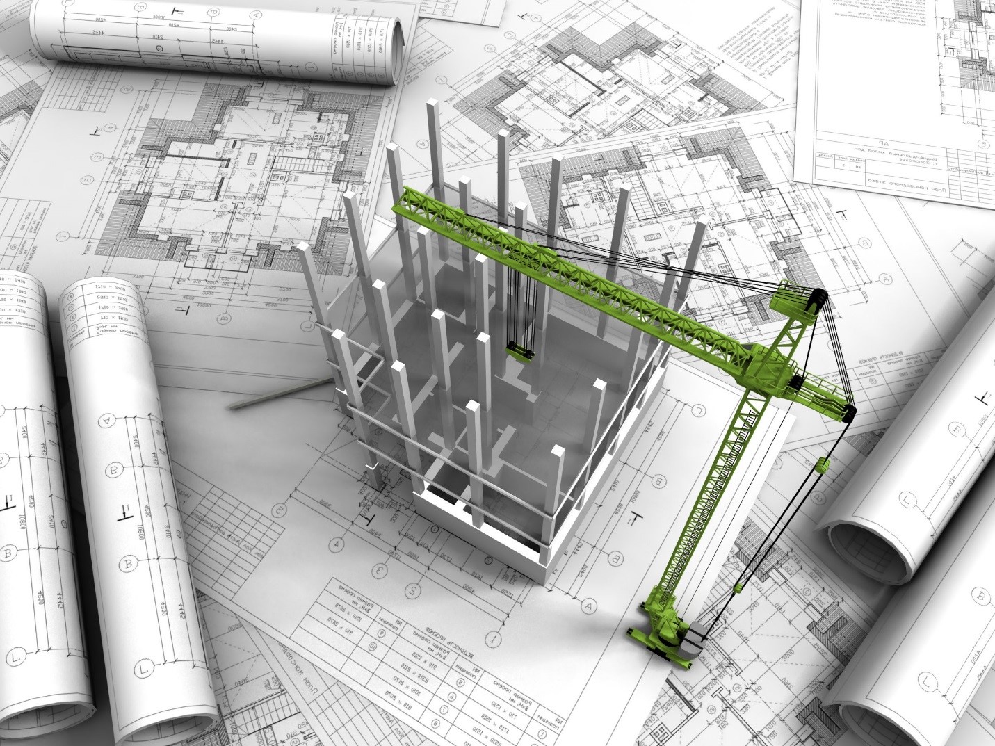 3D Representation of a Construction Plan for Commercial Establishment